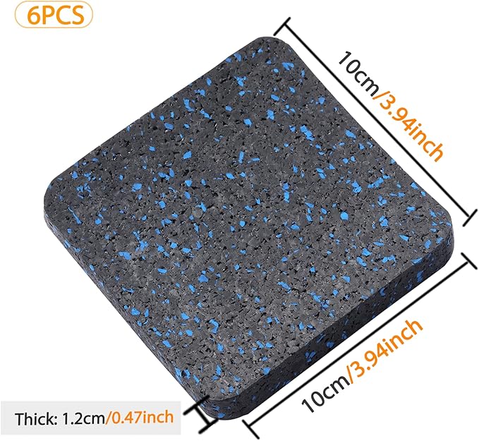 Treadmill Mat Pads 3.94" x 3.94" x 0.5" (6 (6 PCS)