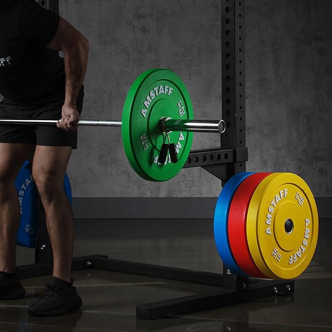 AmStaff Olympic Weight Plate Holder for Power & Squat Racks β Available 2x2 β 2.5x2.5 β 3x3 Inch Tube Sizes with 1" Hole β Weight Plates Horn Storage Attachment for Power Squat Rack β (Pair)