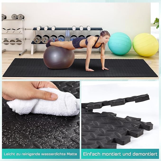 Yes4All 24SQFT-120SQFT Puzzle Exercise Mat for Home Gym