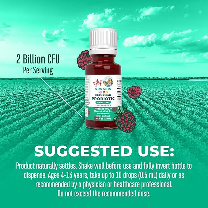 MaryRuth Organics USDA Organic Liquid Kids Probiotic Drops | Digestive Health | Gut Health | Kids Immune Support Supplement | Overall Health and Wellness | Non GMO | Vegan | 30 Servings