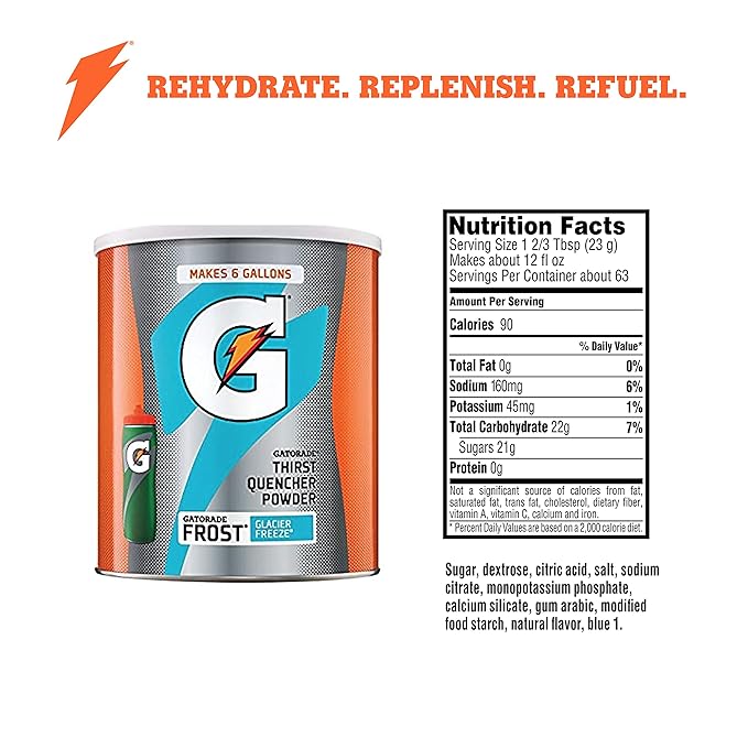 Gatorade Thirst Quencher Powder, Glacier Freeze, 51oz Powder (Pack of 3)