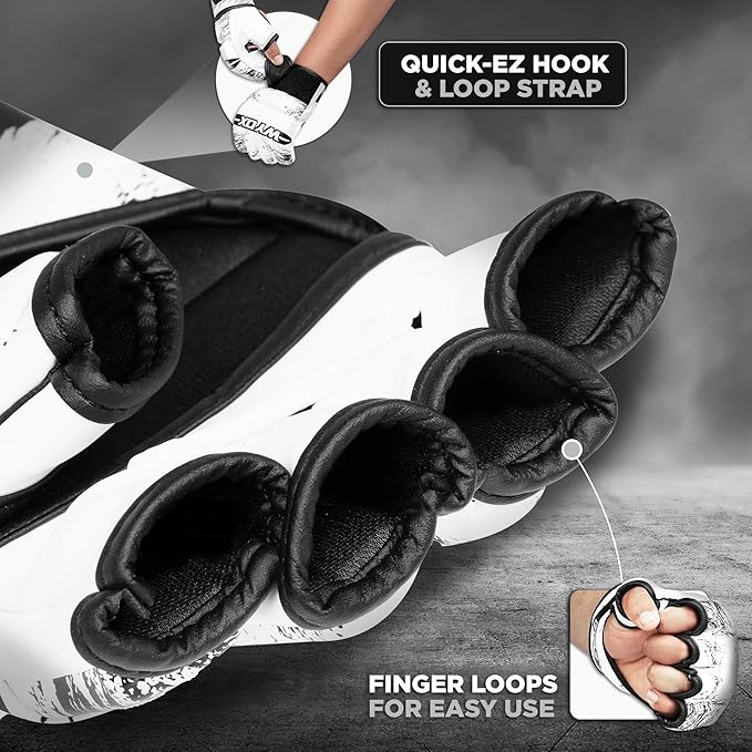 WYOX MMA Gloves for Men & Women β Grappling & Sparring Boxing Gloves with Open Palm Design, Padded Fingerless Training Gloves for Kickboxing, Muay Thai, Youth & Heavy Bag Workouts