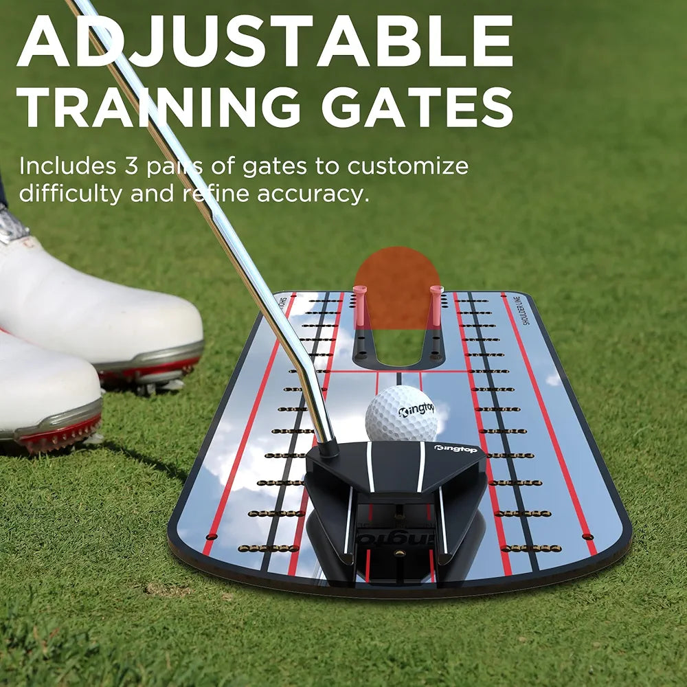 KINGTOP Golf Putting Mirror - Alignment Putting Training Aids for Consistency & Accuracy - Ideal for Indoor | Outdoor Practice, with Carry Bag and Golf Tees