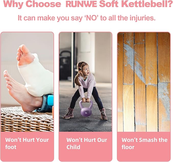 RUNWE Soft Kettlebell - Weight Options for 5 10, 15 15 and 20 LB