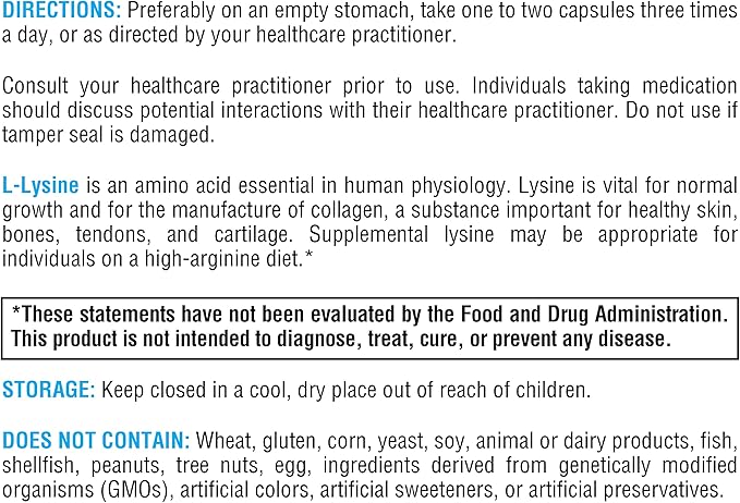 XYMOGEN L-Lysine 1000mg Capsules - Amino Acid Supplement to Support Synthesis of Collagen, Provides Balance to a High Intake of Arginine (90 Capsules)