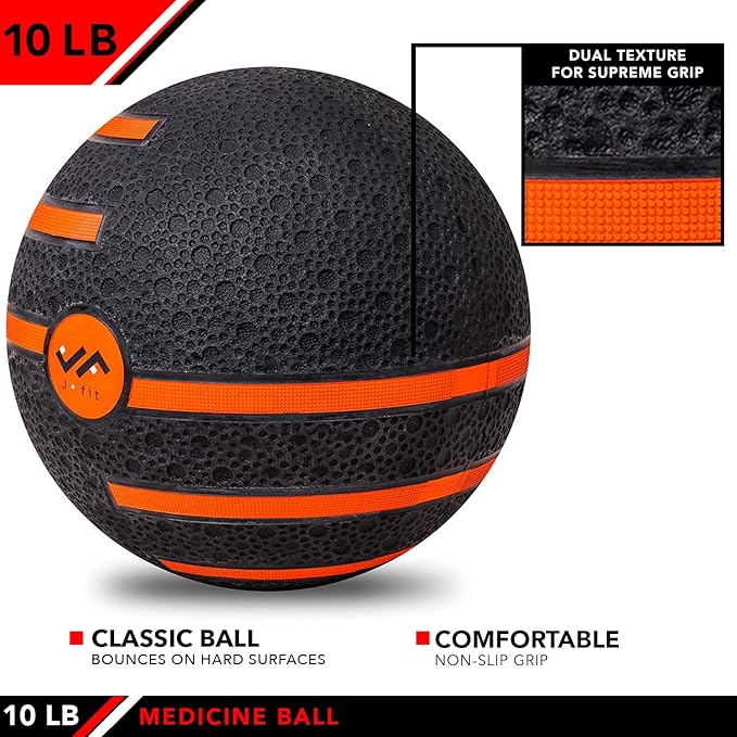 JFIT Medicine Exercise Ball with Dual Texture