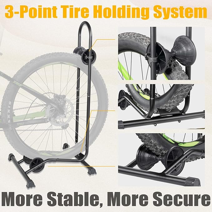 BikeHand Bike Floor Stand Parking Rack Stand - for 24"-29" Mountain MTB & Road Bikes Bicycles Indoor Outdoor Garage Storage - Fat Bike New Version for 2 Bikes