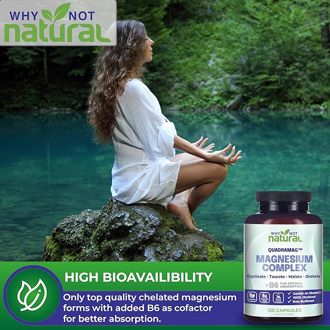 4-in-1 Magnesium Complex Supplement - Glycinate, Taurate, Malate, Orotate Blend Capsules - 300 mg per Serving, 120 Capsules