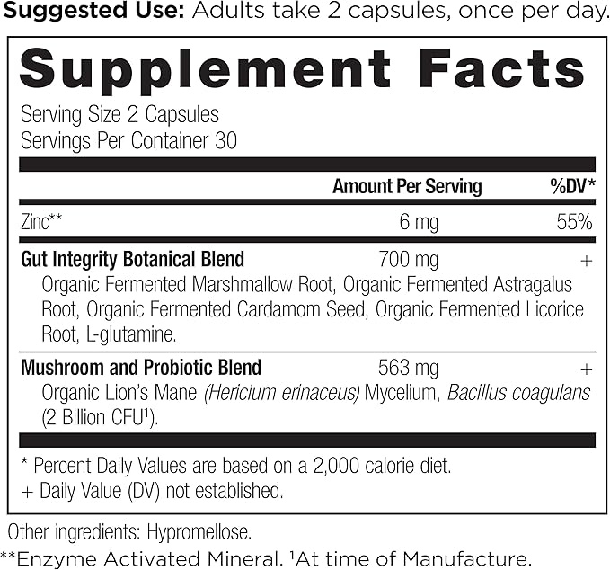 Gut Health Supplement by Ancient Nutrition Leaky Gut Capsules, 60ctFormulated with Licorice Root, Astragalus, Marshmallow, and L-Glutamine, Gluten Free, Paleo and Keto Friendly, 60 Ct