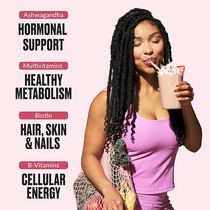 VitaHustle ONE - Superfood Meal Replacement Shake, Plant Based Protein Powder, Vegan. 86 Superfoods, Vitamins, & Minerals, Ashwagandha, Adaptogens. Founded by Kevin Hart. (Strawberry) 15 Servings