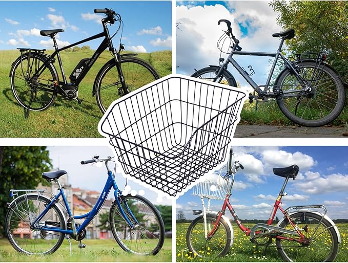 RAYMACE Rear Bike Basket with Waterproof Cover,Bicycle Cargo Rack Storage Basket Mount for Back Under Seat