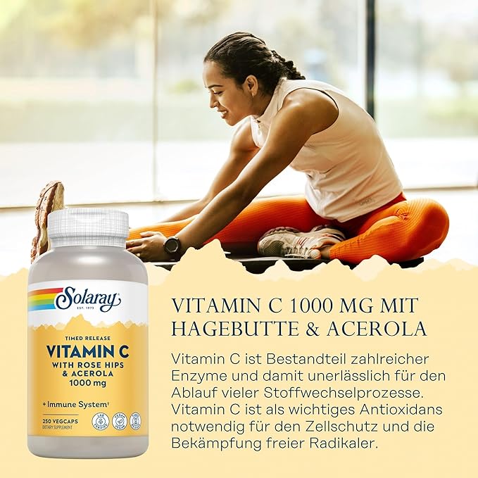 SOLARAY C Two-Stage Timed Release Supplement, 1000mg, 250 Count