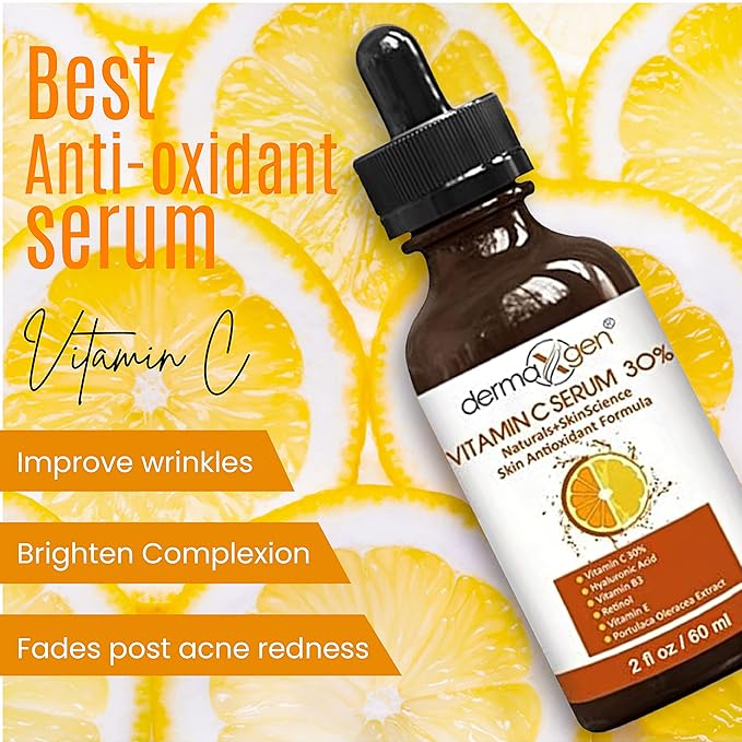 Vitamin C Complete Facial Care Kit - Organic Glowing Skin Anti-Aging, Rejuvenating, Boosting Collagen & Hydrating - Day & Night Brightening Skincare Gift Set