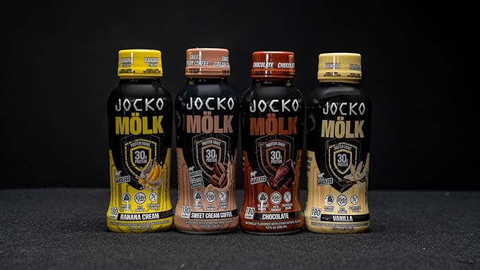 Jocko Mölk 30g Grass Fed Protein Shakes – No Added Sugar Protein Drinks KETO Friendly - Ready to Drink 12 FL Oz (Pack of 12) Vanilla