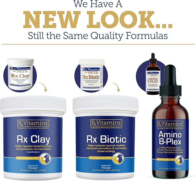 Rx Vitamins Rx Biotic - Probiotic Powder for Dogs and Cats - Cat Digestive Support & Probiotic for Dogs Gut Health - Cat Probiotics for Indoor Cats - Dog Probiotics for Digestive Health - 2.12oz