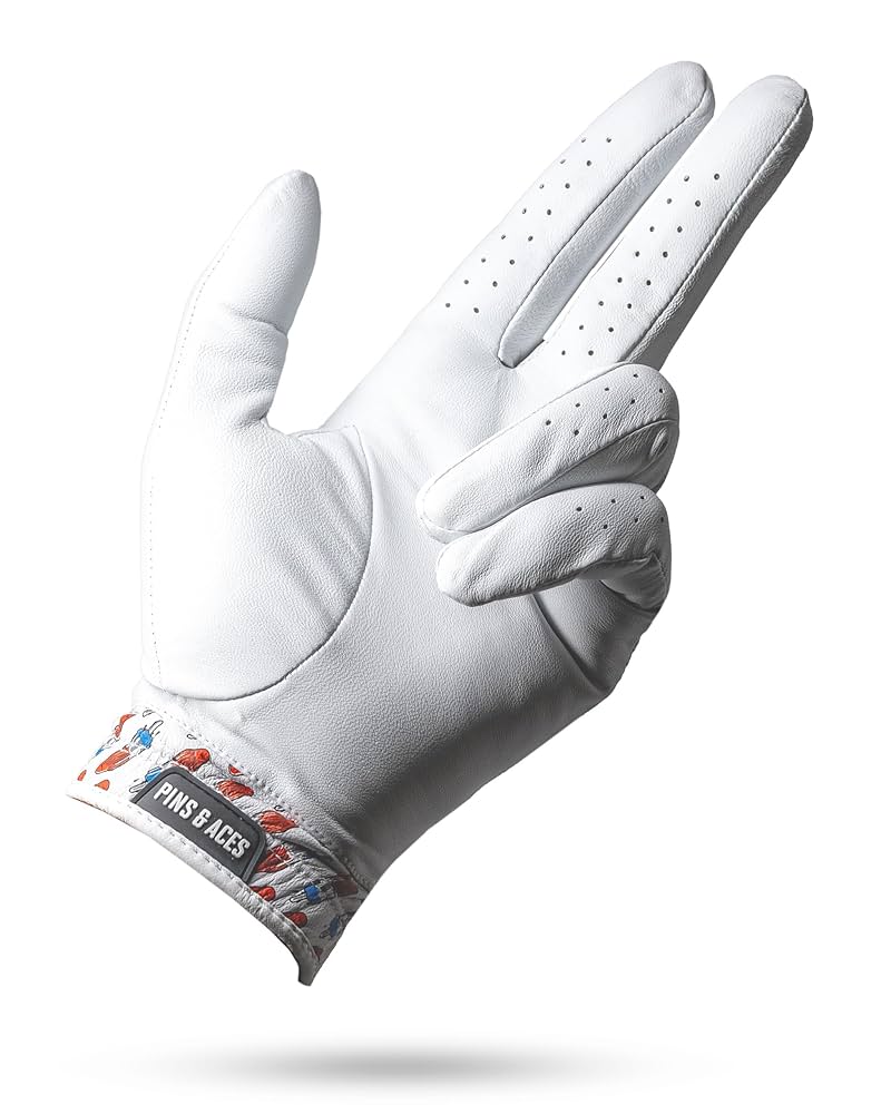 Pins & Aces - Rocket Pop Golf Glove Design - Premium AAA Cabretta Leather, Long-Lasting Durable Tour Glove for Men or Women - Premium Leather Golf Glove Left & Right Hand