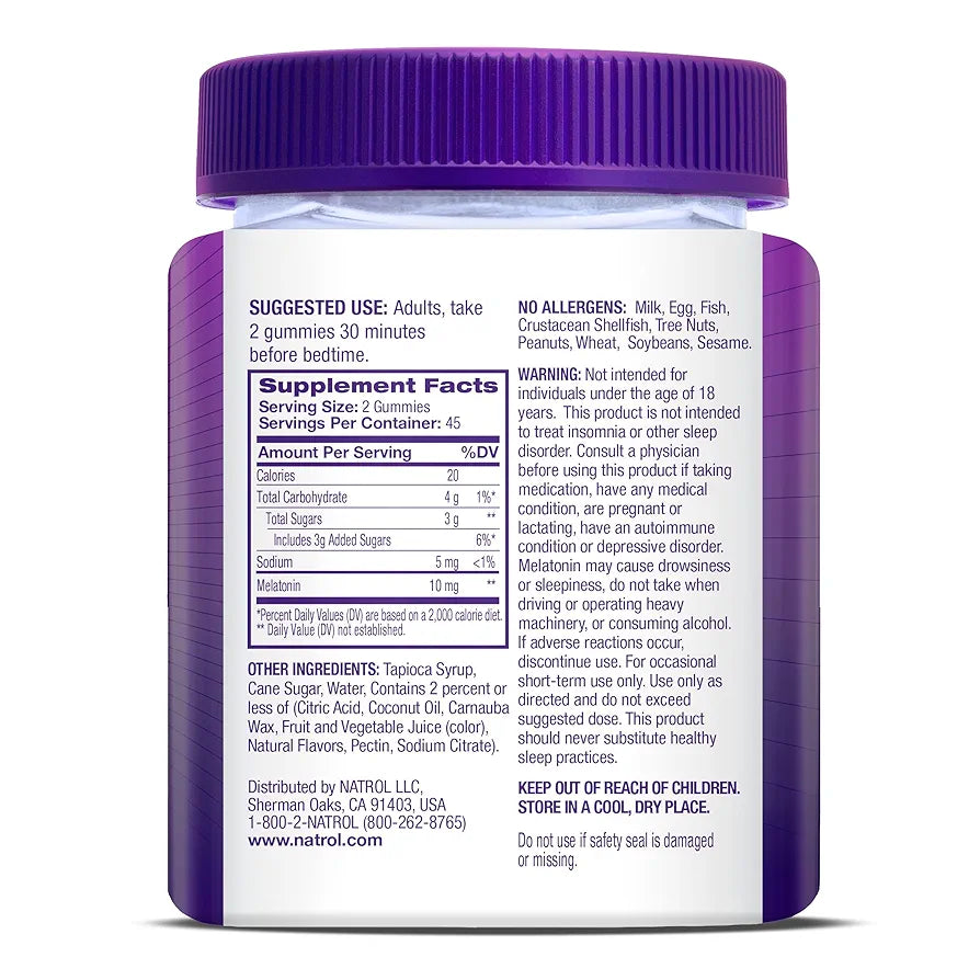 Natrol Melatonin Gummies, Sleep Support, 90 Strawberry-Flavored Adult Melatonin Gummies, 10 mg Sleep Aids for Adults