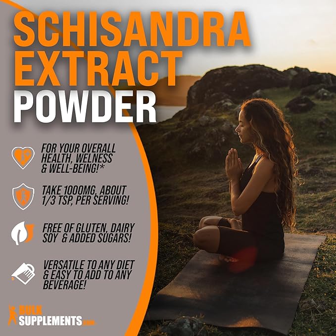 BulkSupplements.com Schisandra Extract Powder - Schisandra Supplement, from Schisandra Berries - Herbal Extract, Gluten Free - 1000mg per Serving, 5kg (11 lbs) (Pack of 5)