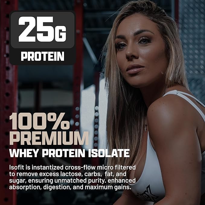 Nutrex Research IsoFit Whey Protein Powder Instantized 100% Whey Protein Isolate (70 Servings, Cookies & Cream)