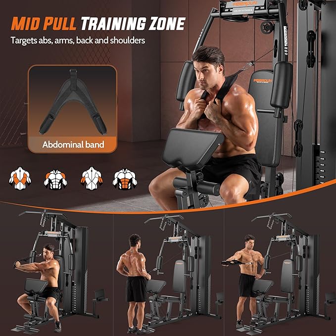 Home Gym with 154LBS Weight Stack