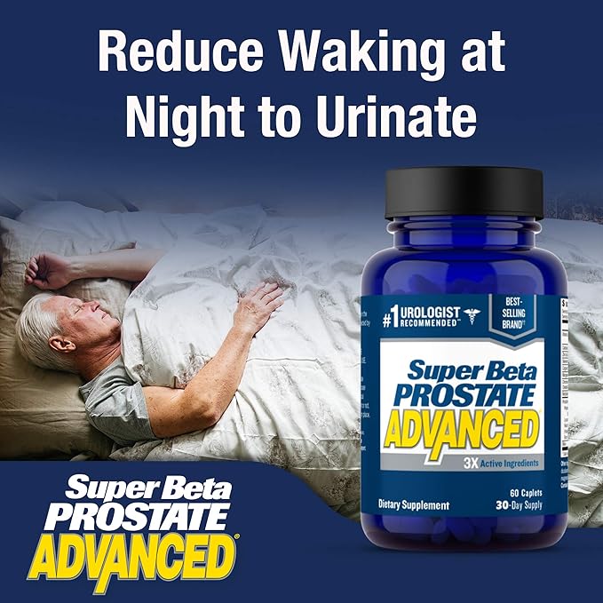 Advanced Prostate Supplement for Men – Reduce Bathroom Trips, Promote Sleep, Support Urinary Health & Bladder Emptying. Beta Sitosterol not Saw Palmetto. (60 Caplets, 1-Bottle)
