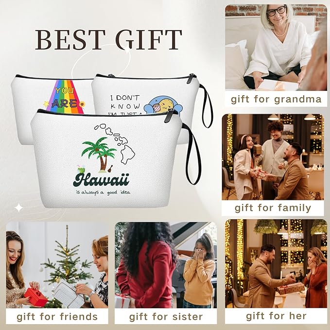 Hawaii Makeup Bag - Summer & Beach Gifts for Women, Travel & Birthday Gifts for Friends, Family