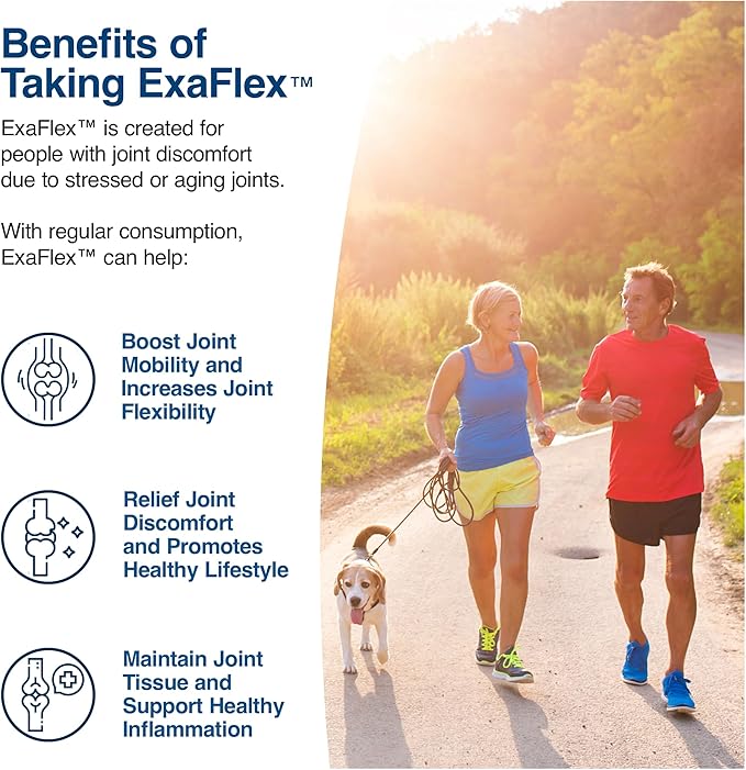 ExaFlex - Advanced Formula Joint & Bone Multivitamin - Contains Glucosamine Chondroitin, Boswellia Extract, Turmeric, Quercetin, Methionine, MSM, Bromelain Supplement, Made in USA - 60 Capsules