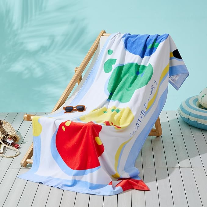 Bedsure U Series 100% Cotton Beach Towel 35"x70"