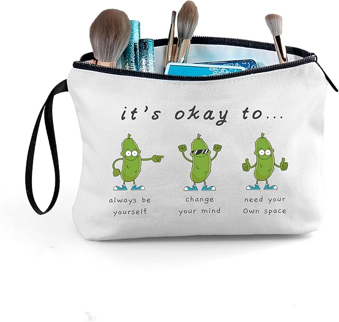 Pickle Gifts,Gifts for Friends,Gifts for Women Birthday Unique,Cosmetic Bag with Mirror,Positivity Gifts,Fun Gifts for Women,Sisters Gifts from Sister,Strong Woman Gifts,Christmas Gifts for Daughet