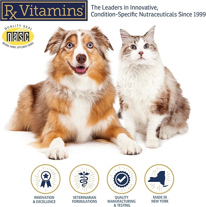 Rx Vitamins Rx Biotic - Probiotic Powder for Dogs and Cats - Cat Digestive Support & Probiotic for Dogs Gut Health - Cat Probiotics for Indoor Cats - Dog Probiotics for Digestive Health - 2.12oz