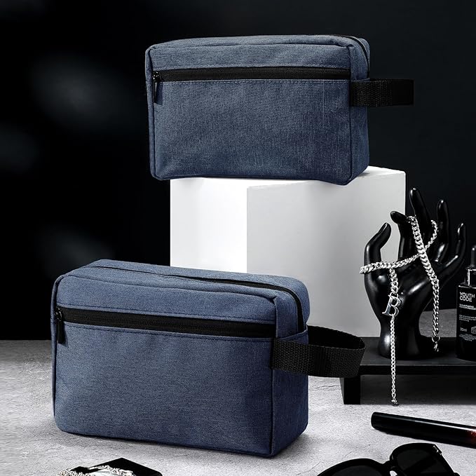 Paterr 16 Pcs Travel Toiletry Bag for Women Men Large Water Resistant Shaving Bag Hanging Cosmetic Bag with Handle and Divider Storage Travel Pouch Case (Dark Blue)