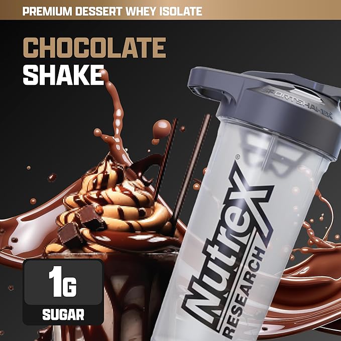 Nutrex Research IsoFit Whey Protein Powder Instantized 100% Whey Protein Isolate (70 Servings, Chocolate Shake)