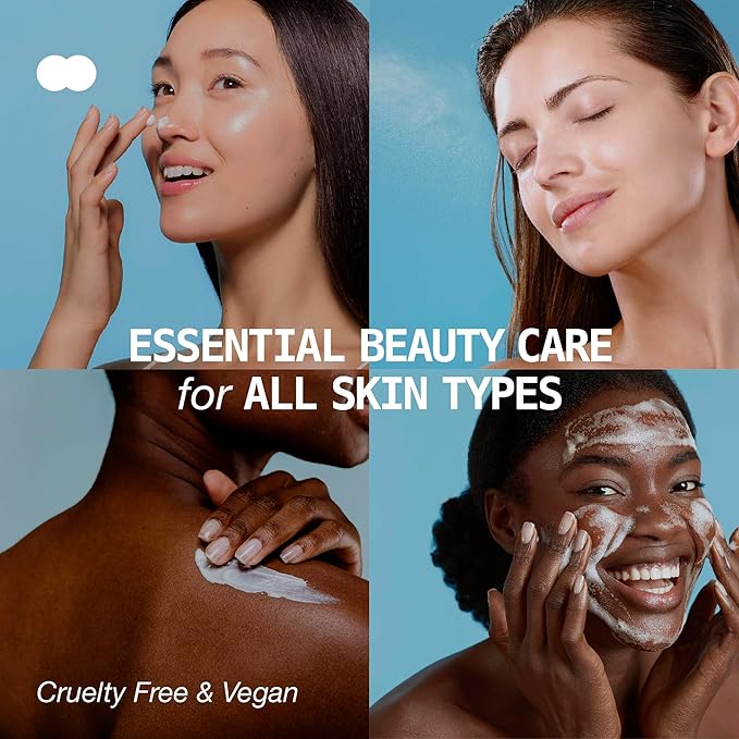 Ruby Kisses Complete Hydration Skincare Set, Face & Body Essentials, Includes Daily Foaming Cleanser, Balancing Mist Toner, Daily Body Lotion, Gentle Body Scrub, Korean Skincare
