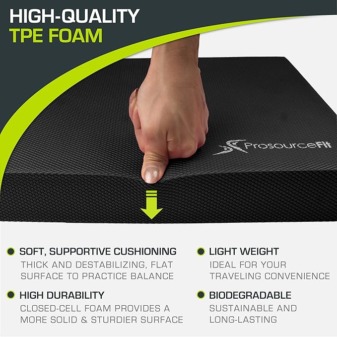 ProsourceFit Exercise Balance Pad – Non-Slip Cushioned Foam 15.5â€x12.75â€