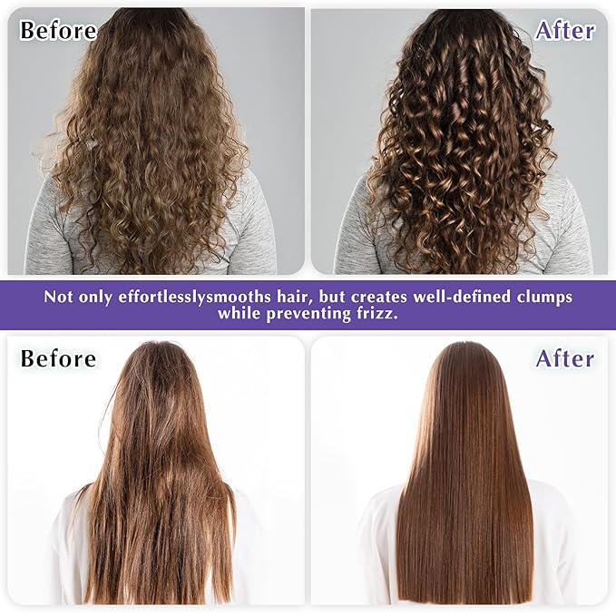 Curl Defining Brush, Vented Curly Hair Brush for Effortlessly Detangling Shaping and Defining Women's Men's Curls on All Wet or Dry Hair Types, Reduces Frizz (Purple)