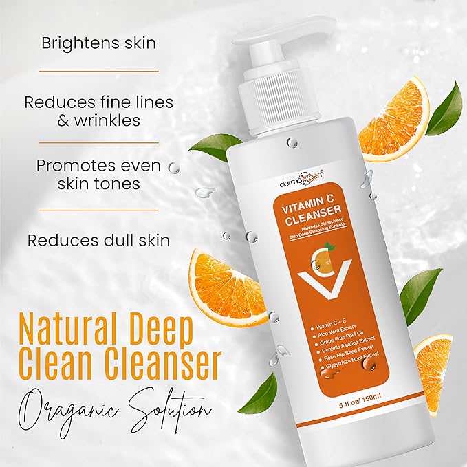 Vitamin C Complete Facial Care Kit - Organic Glowing Skin Anti-Aging, Rejuvenating, Boosting Collagen & Hydrating - Day & Night Brightening Skincare Gift Set