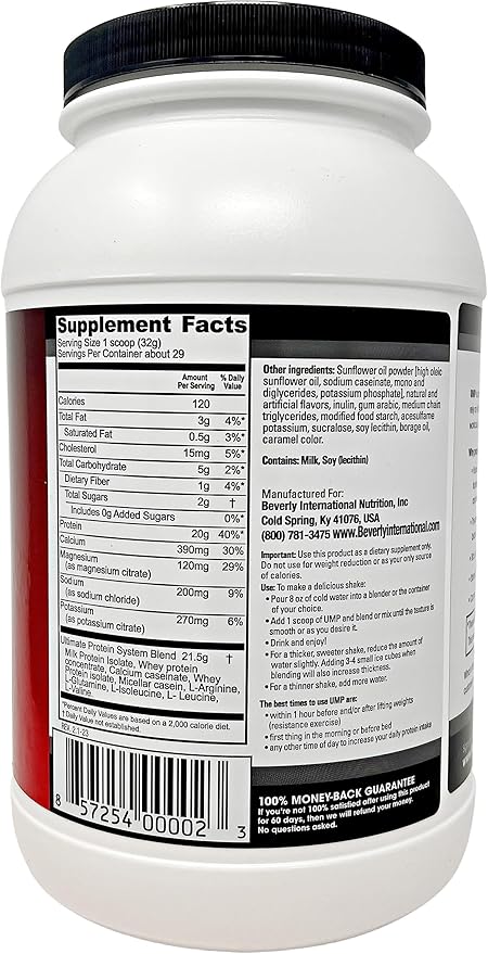 Beverly International UMP Protein Powder, Graham Cracker. Unique Whey-Casein Ratio Builds Lean Muscle Support. Easy to Digest. No Bloat. (32.8 oz) 2lb .8 oz