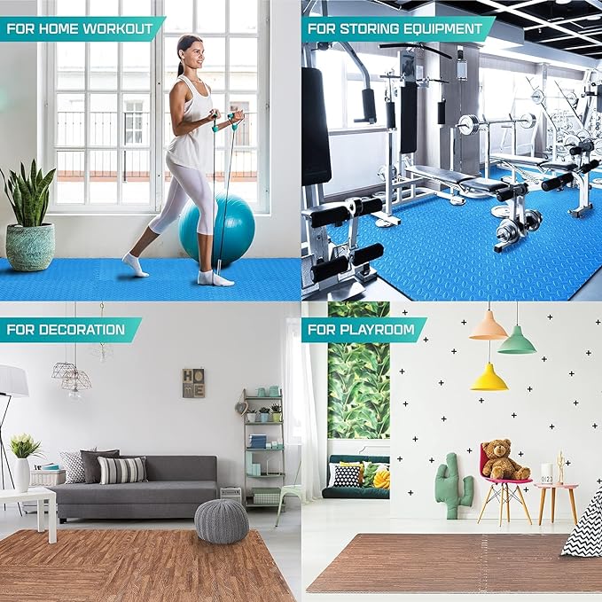 Yes4All 24SQFT-120SQFT Puzzle Exercise Mat for Home Gym