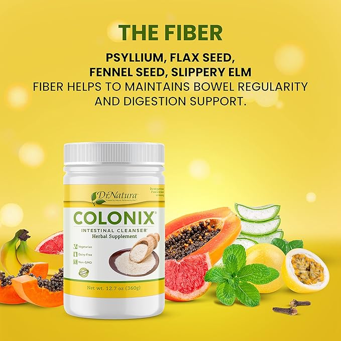 Colonix Kit Whole Psyllium Husk Powder for Colon Cleanse, 30 Day Pack Colon Cleanser (16 oz)