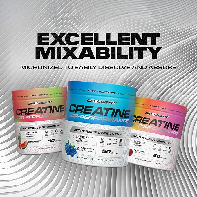Cellucor Creatine Powder, Fruit Punch Flavor - Increases Strength, Lean Muscle Mass & Endurance, Micronized Creatine for Fast Absorption, 5g Creatine per Serving, 50 Servings