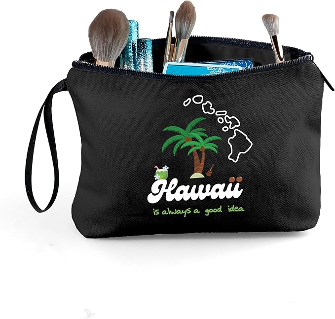 Hawaii Makeup Bag - Travel & Gift Set, Small Cosmetic Bag for Women, Perfect for Mom, Daughter, Sister, Friend or Coworker