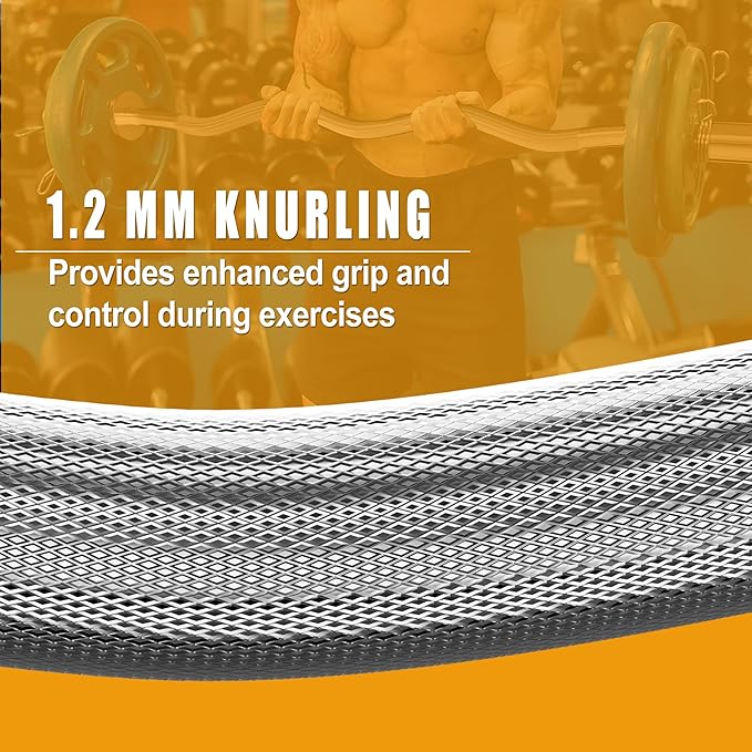 Olympic Barbell EZ Bar Curl Bar 4ft/5ft/7ft 2 Inch (300lb/330lb/400lb/700lb/1000lb/1500lb)