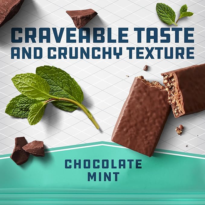 CLIF Builders - Chocolate Mint Flavor - Plant Based Protein Bars - Gluten Free - Non-GMO - Low Glycemic - 20g Protein - 2.4 oz. (12 Pack)