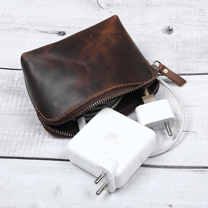 The Antiq Leather Cosmetic Bags Make Up Bags for Women - Handmade Makeup Case Small Makeup Bags Jewelry Coin Pouch, Toiletry Bag for Men, Travel Cosmetic Pouch For Purse
