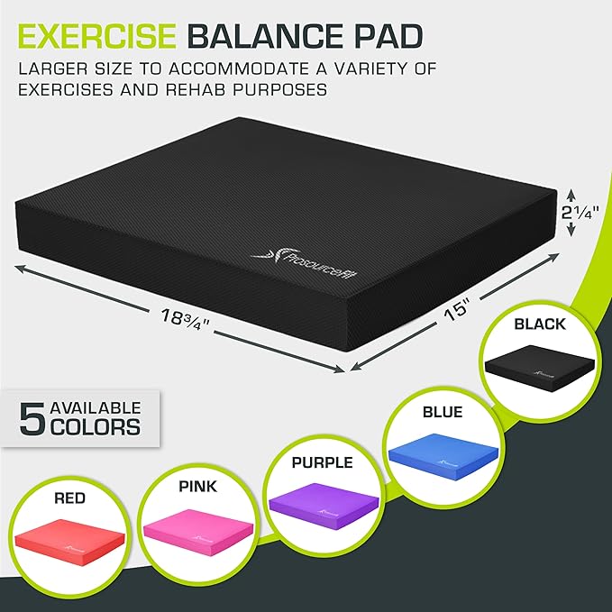 ProsourceFit Exercise Balance Pad – Non-Slip Cushioned Foam 15.5â€x12.75â€