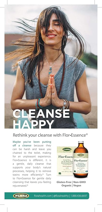 Flora - Flor-Essence 7-Day, 3-Step Kit for Full Body Detox & Cleanse, Detox Kit Contains Detox Tea, ProEssence for Urinary Health and FloraLax Laxative, Plant-Based, Gluten Free, Non GMO