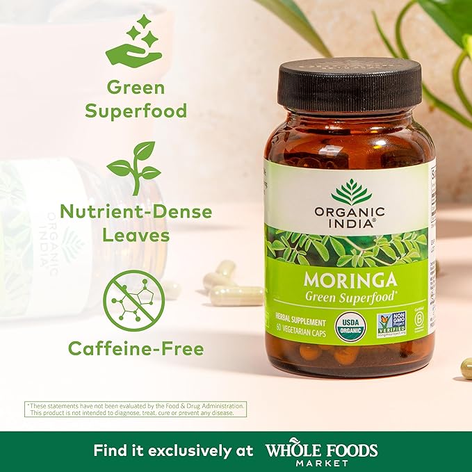 ORGANIC INDIA Organic Moringa, 60 CT