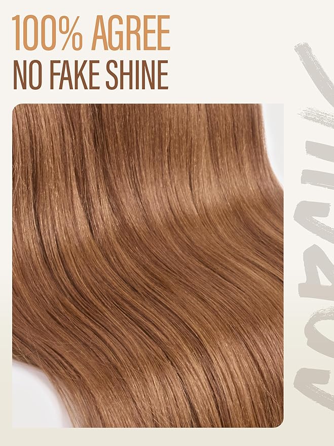 GORGIUS Straight Glueless Wig with Bangs Honey Brown Layered Hair Ready-to-Go Synthetic Bang Wigs with Realistic Scalp 24 Inch