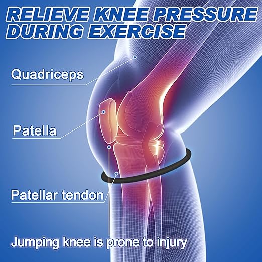 Patellar Bands Tendon Knee Strap 2PCS Knee Pain Relief & Patella Support Brace for Running, Basketball, Tennis, Hiking, Squats - Stabilizing Compression Band for Jumper's Knee, Soccer, Volleyball & Workouts(Black)