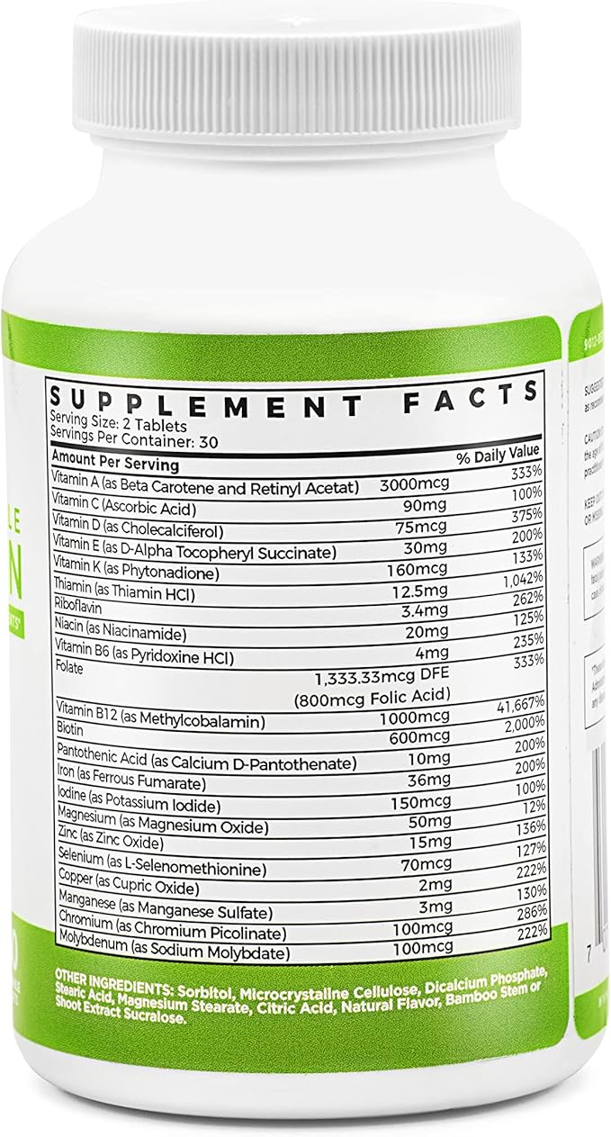 BariSlim Advanced Chewable Bariatric Multivitamin Tablets - Bariatric Vitamin and Supplement for Post Bariatric Surgery Including Gastric Bypass & Gastric Sleeve | Mixed Berry (60 Count)